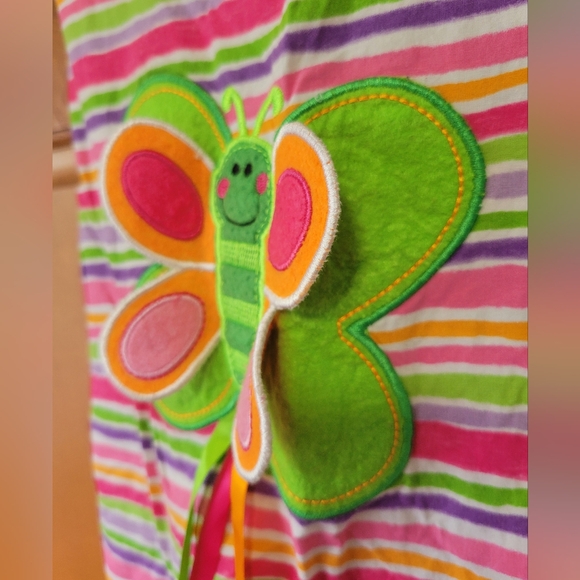 Spring Easter summer dress colorful stripe butterfly 6x - Picture 2 of 9